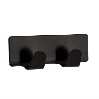 Koupelnový věšák DOUBLE BLACK, 8x2x2,8 cm, na nalepení 3M, černá barva