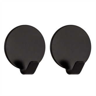 Koupelnový věšák ROUND BLACK, 3,3x1,2x3,8 cm, na nalepení 3M, černá barva