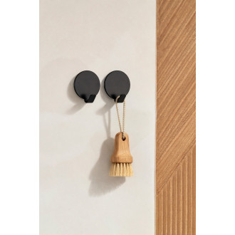 Koupelnový věšák ROUND BLACK, 3,3x1,2x3,8 cm, na nalepení 3M, černá barva