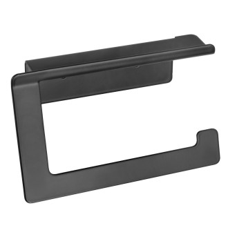 Držák na toaletní papír 16x4,7x9,9 cm, na nalepení 3M / vrtání, černá barva