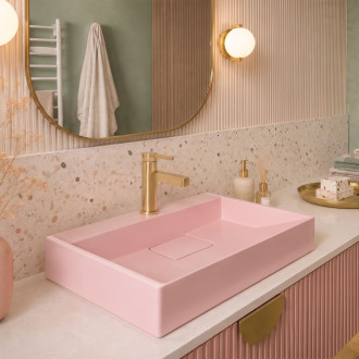 Umyvadlo REA GOYA PINK na desku 60 CM - konglomerát