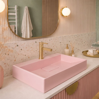 Umyvadlo REA GOYA PINK na desku 50 CM - konglomerát
