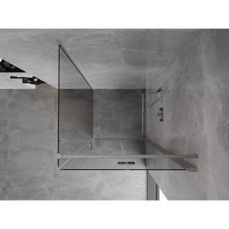 Sprchový kout Mexen Mist-F skládací pravý 100 x 100 cm, průhledný, kartáčovaný nikl - 8A6T-100-100-97-00-P