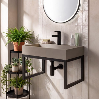 Umyvadlo z litého mramoru Rea GOYA TAUPE 50CM + konzole