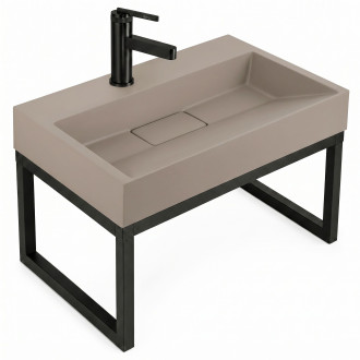 Umyvadlo z litého mramoru Rea GOYA TAUPE 50CM + konzole