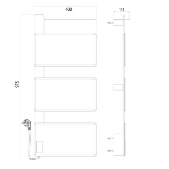 Mereo Elektrický sušák ručníků, 3 moduly, černý