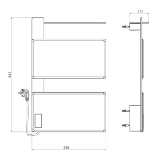 Mereo Elektrický sušák ručníků, 2 moduly, bílý