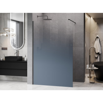 Mexen Kioto Sprchová zástěna 70 x 200 cm, modrá ombre 8 mm, kartáčovaná pistolově šedá - 800-070-101-66-46