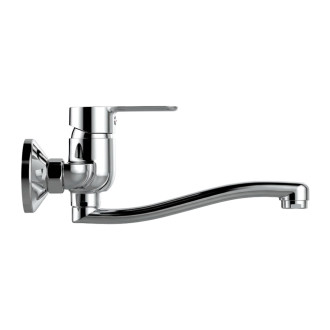Mereo Zuna dřezová baterie nástěnná 100 mm s ramínkem plochým vyhnutým 210 mm CB301AZ