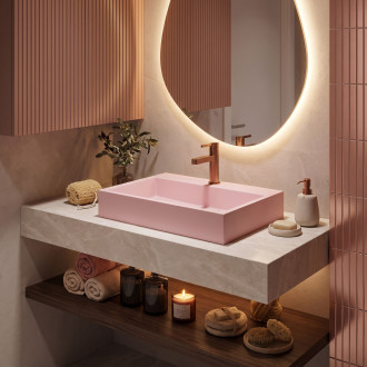 REA Umyvadlo GOYA PINK na desku 50 CM - konglomerát REA-U4410