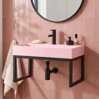 Umyvadlo REA GOYA PINK na desku 60 CM konglomerát  - konzole