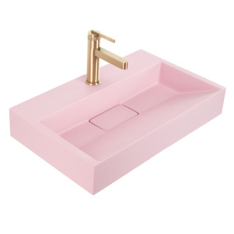 Umyvadlo REA GOYA PINK na desku 60 CM konglomerát  - konzole