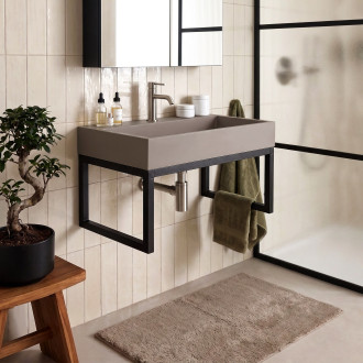 Umyvadlo z litého mramoru Rea GOYA TAUPE 60CM + konzole