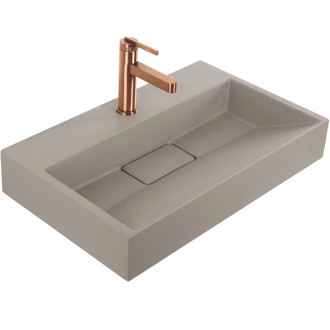 Umyvadlo z litého mramoru Rea GOYA TAUPE 60CM + konzole