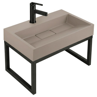 Umyvadlo z litého mramoru Rea GOYA TAUPE 60CM + konzole