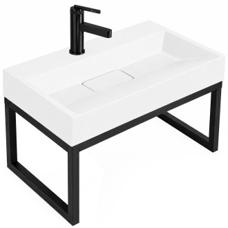 Rea Konglomerátové umyvadlo na desku REA GOYA 60 cm + konzole KPL-U8901
