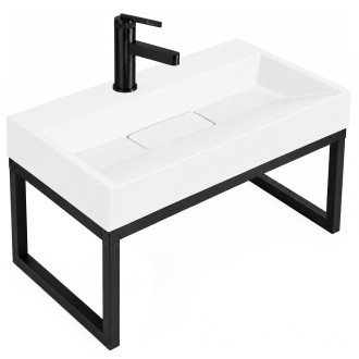 Konglomerátové umyvadlo na desku REA GOYA - 70CM + konzole