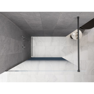 Mexen Kioto Sprchová zástěna 80 x 200 cm, modrá ombre 8 mm, stříbrná - 800-080-101-95-46