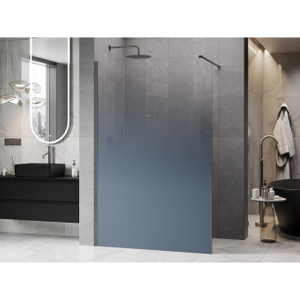 Mexen Kioto Sprchová zástěna 150 x 200 cm, modrá ombré 8 mm, stříbrná - 800-150-101-95-46