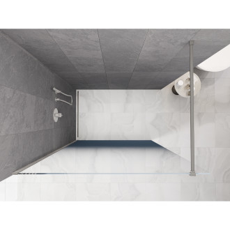 Mexen Kioto Sprchová zástěna 70 x 200 cm, modrá ombre 8 mm, kartáčovaný nikl - 800-070-101-97-46
