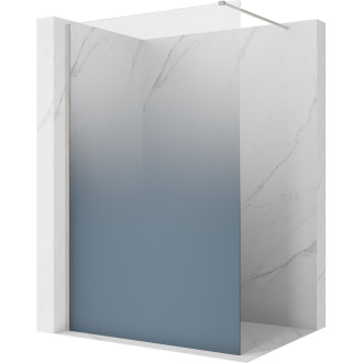 Mexen Kioto Sprchová zástěna 80 x 200 cm, modrá ombre 8 mm, kartáčovaný nikl - 800-080-101-97-46