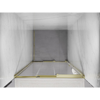 Posuvné sprchové dveře Mexen Exo-3S 95 cm, průhledné, zlaté - 8153-095-000-50-00