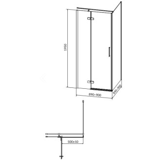 Cersanit Jota sprchový kout 90x90x195 levý čiré sklo S160-001