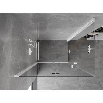 Mexen Mist-F Duo skládací sprchový kout levý 115 x 100 cm, průhledný, bílý - 8A6-115L-100P-20-00