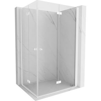 Mexen Mist-F Duo skládací sprchový kout pravý 90 x 110 cm, průhledný, bílý - 8A6-090L-110P-20-00