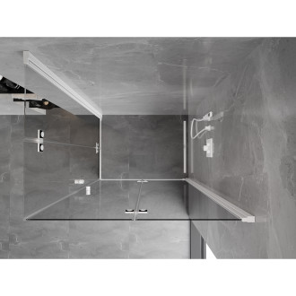 Mexen Mist-F Duo skládací sprchový kout pravý 105 x 115 cm, průhledný, bílý - 8A6-105L-115P-20-00