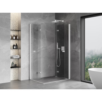 Mexen Mist-F Duo skládací sprchový kout pravý 105 x 120 cm, průhledný, bílý - 8A6-105L-120P-20-00