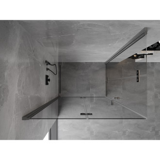 Sprchový kout Mexen Mist-F Duo skládací levý 85 x 75 cm, průhledný, kartáčovaná pistole gray - 8A6-085L-075P-66-00