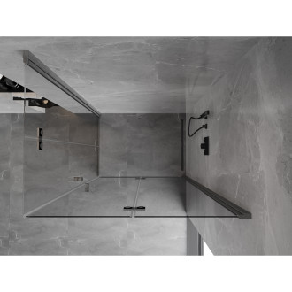 Sprchový kout Mexen Mist-F Duo skládací pravý 70 x 110 cm, průhledný, kartáčovaná pistole gray - 8A6-070L-110P-66-00