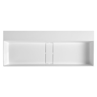 CUBIS umyvadlo, litý mramor, 100x40cm, bez otvoru, bílá