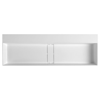 CUBIS umyvadlo, litý mramor, 120x40cm, bez otvoru, bílá