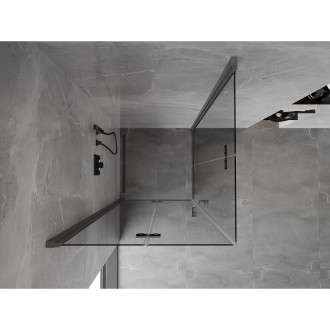 Mexen Mist-F Duo skládací sprchový kout pravý 115 x 120 cm, průhledný, kartáčovaná pistole gray - 8A6-115L-120P-66-00