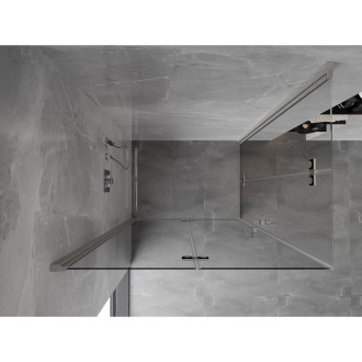 Sprchový kout Mexen Mist-F Duo skládací levý 85 x 70 cm, průhledný, kartáčovaný nikl - 8A6-085L-070P-97-00
