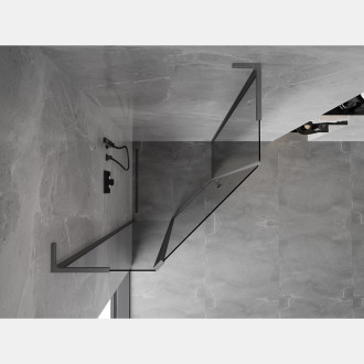 Sprchový kout Mexen Mist L pětiúhelníkový výklopný 80 x 80 cm, průhledný, bílý - 8A8L-080-080-20-00