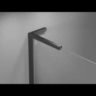 Mexen Mist L pětiúhelníkový asymetrický výklopný sprchový kout 80x90 cm transparentní, kartáčovaný, pistole šedý - 8A8L-080-090-66-00