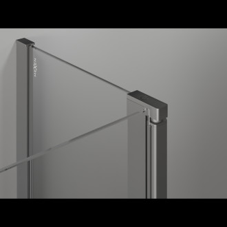Sprchový kout Mexen Mist L pětiúhelníkový výklopný 80 x 80 cm, průhledný, stříbrná metalíza - 8A8L-080-080-95-00