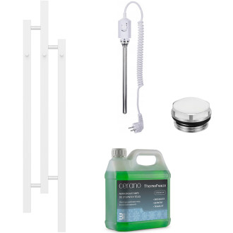 CERANO - Koupelnový elektrický radiátorový set Fabiano - 300W - bílá lesklá - 1200x220 mm