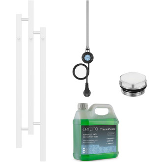 CERANO - Koupelnový elektrický radiátorový set Fabiano - WIFI - 300W - bílá lesklá - 1200x220 mm