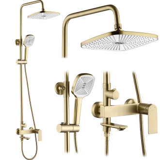 REA Storm sprchový set, kartáčovaná zlatá  REA-P9536