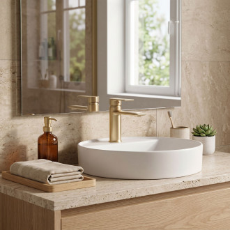 REA Umyvadlová baterie Veneta Brush Gold Nízka REA-B3010