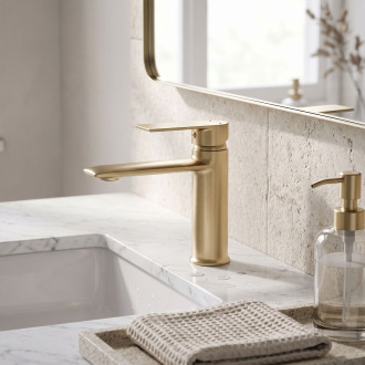 REA Umyvadlová baterie Veneta Brush Gold Nízka REA-B3010