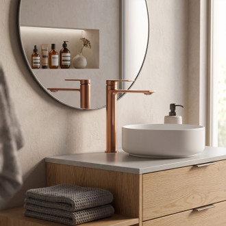 REA Umyvadlová baterie STORM - COPPER BRUSH vysoká REA-B3002