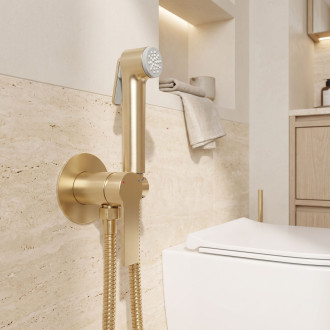 Podomítková bidetová baterie Rea Argus Brush Gold