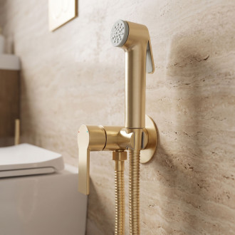Podomítková bidetová baterie Rea Argus Brush Gold
