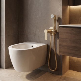 Podomítková bidetová baterie Rea Argus Brush Gold