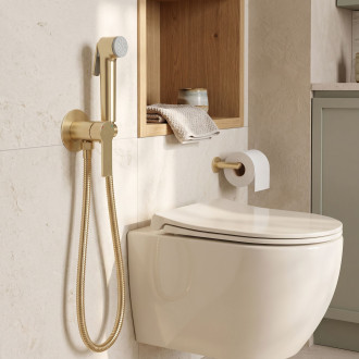 Podomítková bidetová baterie Rea Argus Brush Gold